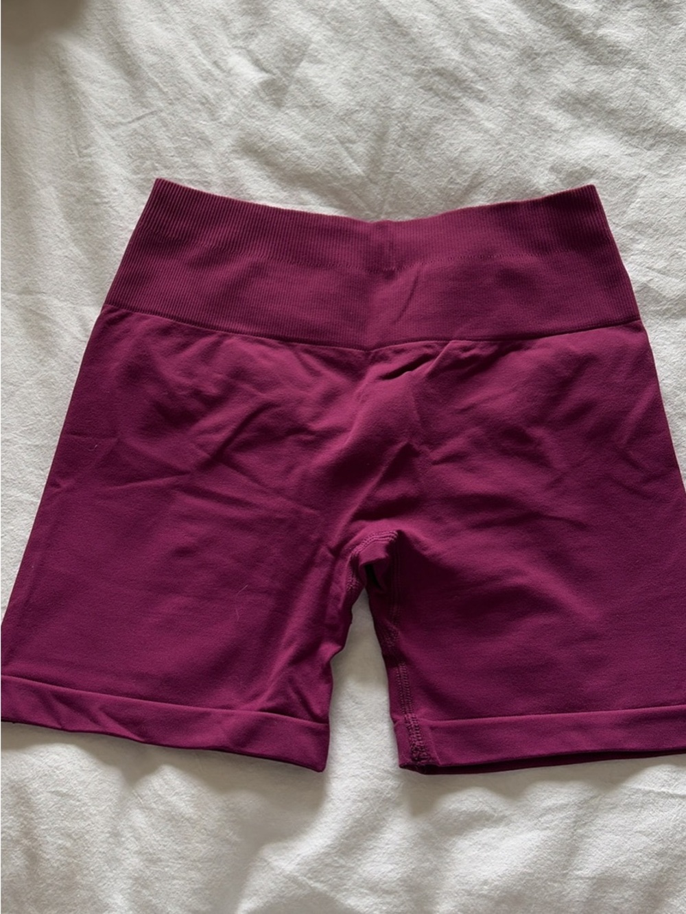Women’s High-Waist Bike Shorts in Deep Berry